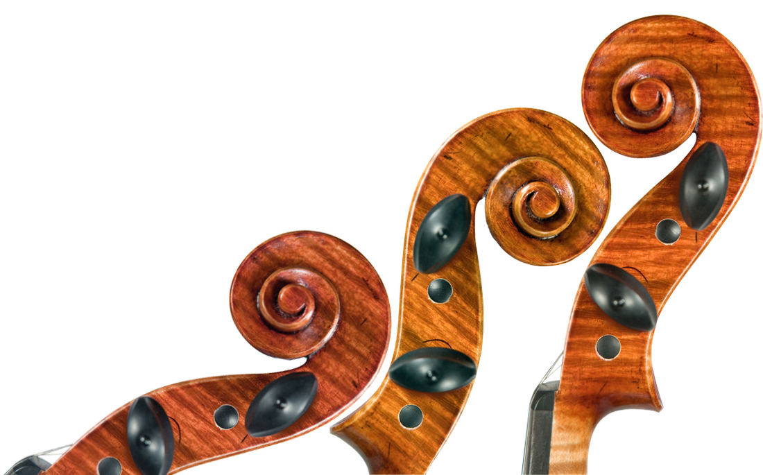 Violin scrolls, detail